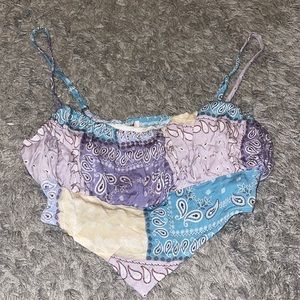Bandana Print Crop Top